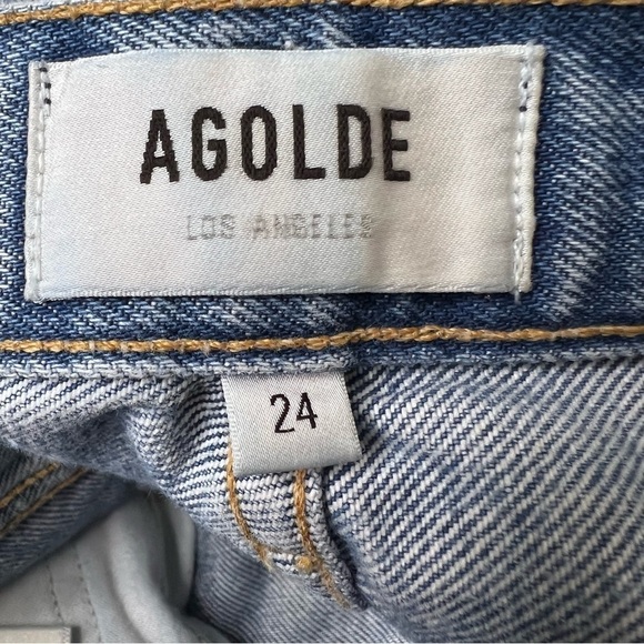 Agolde 90's Mid Rise Loose Fit Size 24 Distressed Baggy 100% Cotton Button Fly - Picture 11 of 16